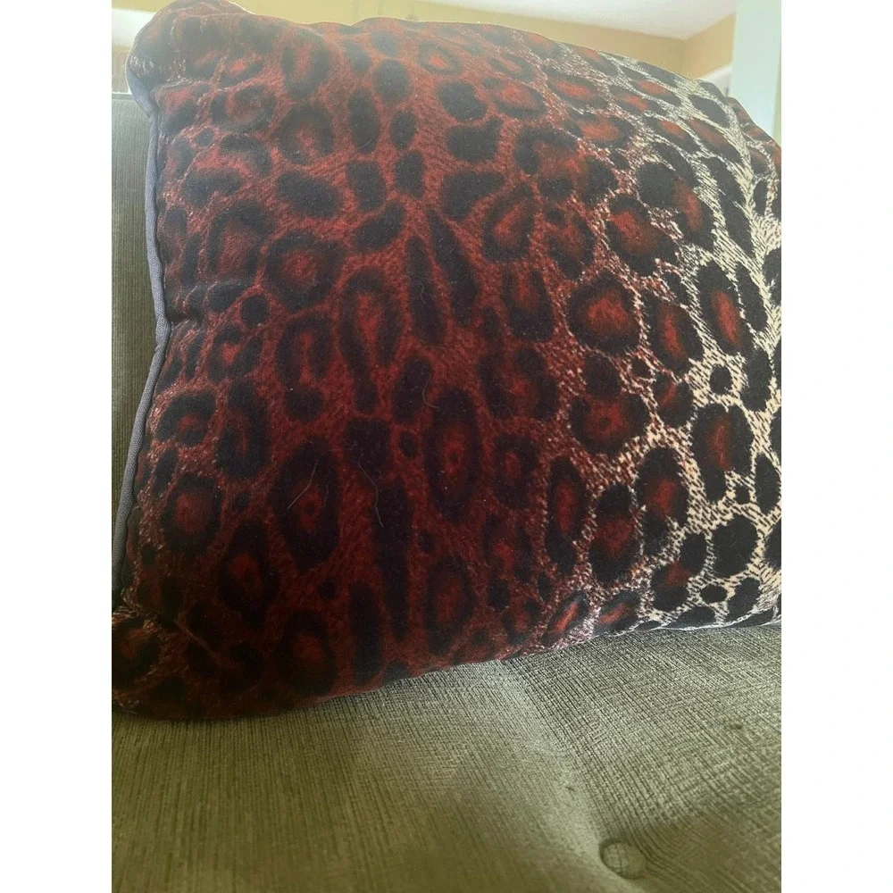Leopard Print Whimsigoth‎ 90s Velvet Throw Pillow Animal Print Accent Plush